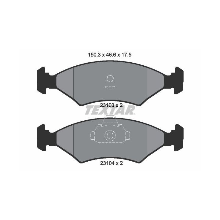 Stabdžių trinkelių rinkinys, diskinis stabdys TEXTAR 2310301