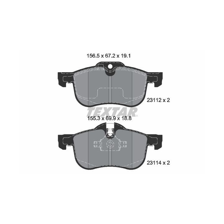 Stabdžių trinkelių rinkinys, diskinis stabdys TEXTAR 2311203