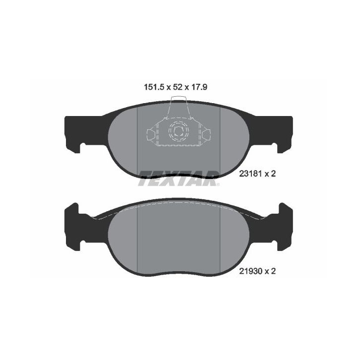 Stabdžių trinkelių rinkinys, diskinis stabdys TEXTAR 2318101