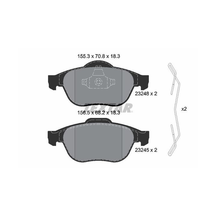Stabdžių trinkelių rinkinys, diskinis stabdys TEXTAR 2324802