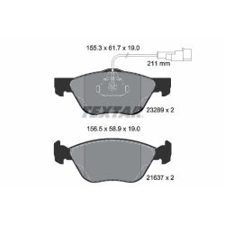 Stabdžių trinkelių rinkinys, diskinis stabdys TEXTAR 2328902