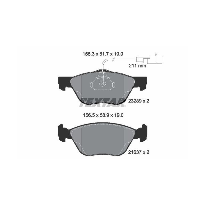 Stabdžių trinkelių rinkinys, diskinis stabdys TEXTAR 2328902