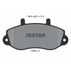 Stabdžių trinkelių rinkinys, diskinis stabdys TEXTAR 2330201