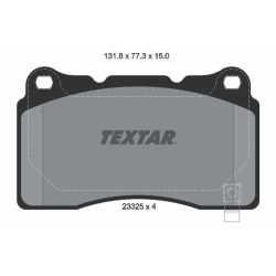 Stabdžių trinkelių rinkinys, diskinis stabdys TEXTAR 2332501