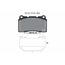 Stabdžių trinkelių rinkinys, diskinis stabdys TEXTAR 2332502
