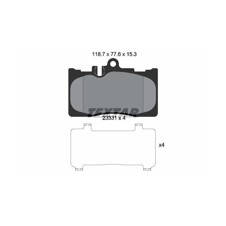 Stabdžių trinkelių rinkinys, diskinis stabdys TEXTAR 2333102