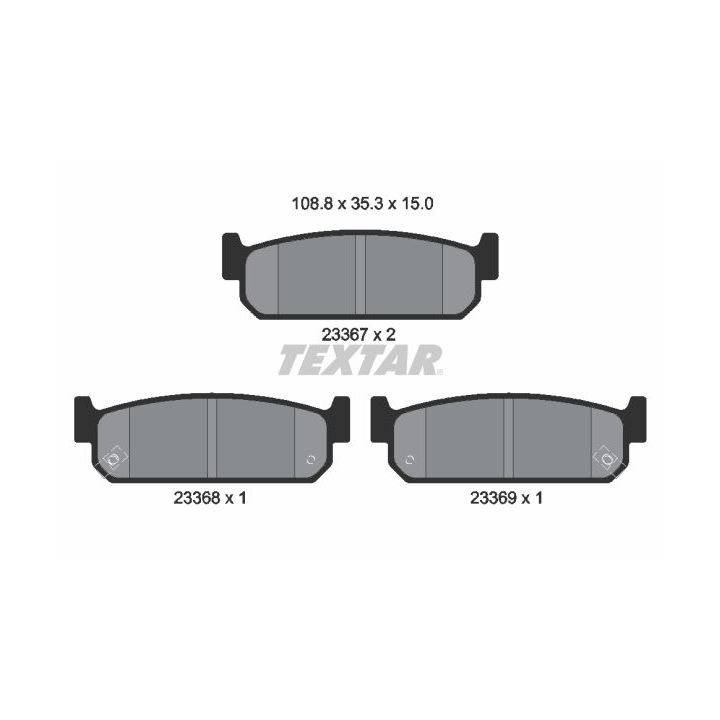 Stabdžių trinkelių rinkinys, diskinis stabdys TEXTAR 2336701