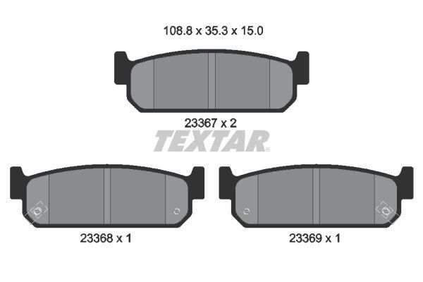 Stabdžių trinkelių rinkinys, diskinis stabdys TEXTAR 2336701