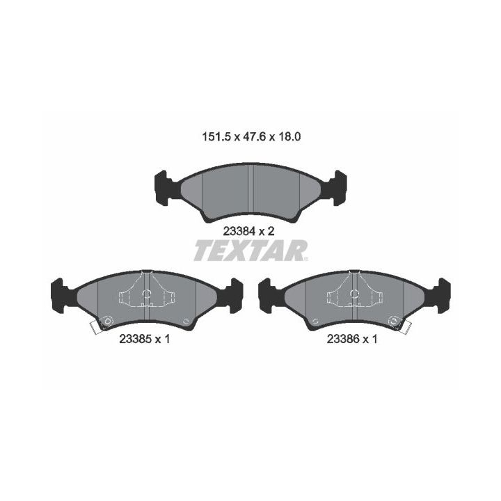 Stabdžių trinkelių rinkinys, diskinis stabdys TEXTAR 2338401