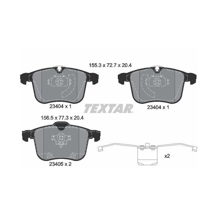 Stabdžių trinkelių rinkinys, diskinis stabdys TEXTAR 2340404