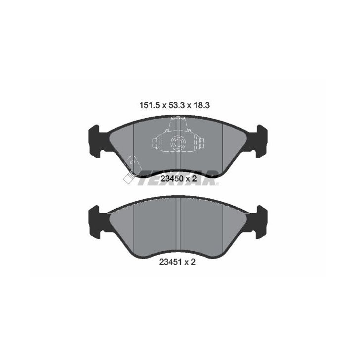 Stabdžių trinkelių rinkinys, diskinis stabdys TEXTAR 2345001