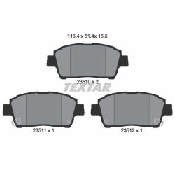 Stabdžių trinkelių rinkinys, diskinis stabdys TEXTAR 2351002