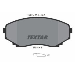 Stabdžių trinkelių rinkinys, diskinis stabdys TEXTAR 2351501