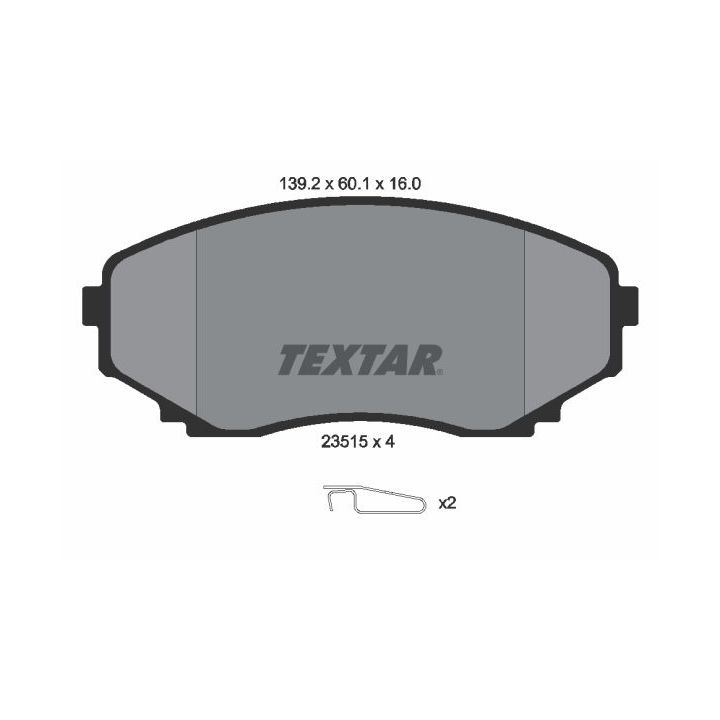Stabdžių trinkelių rinkinys, diskinis stabdys TEXTAR 2351501