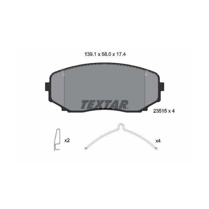 Stabdžių trinkelių rinkinys, diskinis stabdys TEXTAR 2351503