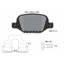 Stabdžių trinkelių rinkinys, diskinis stabdys TEXTAR 2351703