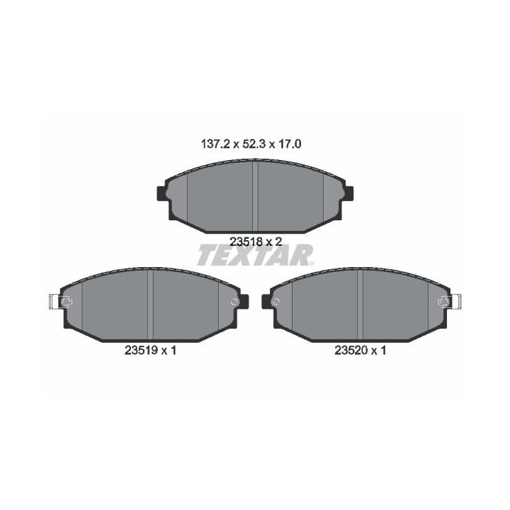 Stabdžių trinkelių rinkinys, diskinis stabdys TEXTAR 2351801