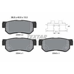 Stabdžių trinkelių rinkinys, diskinis stabdys TEXTAR 2354301