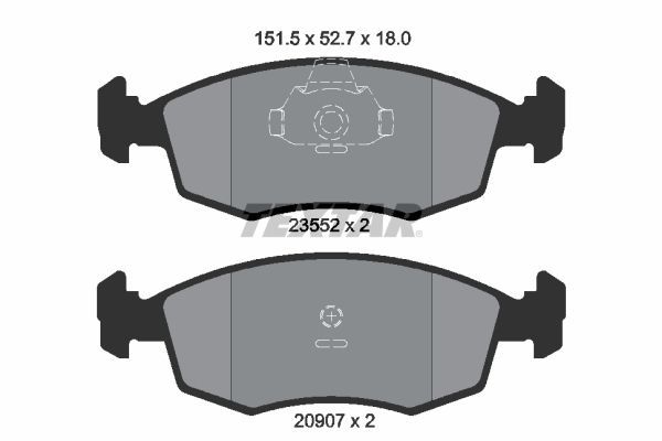Stabdžių trinkelių rinkinys, diskinis stabdys TEXTAR 2355202