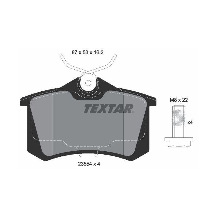 Stabdžių trinkelių rinkinys, diskinis stabdys TEXTAR 2355406