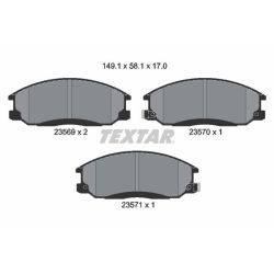Stabdžių trinkelių rinkinys, diskinis stabdys TEXTAR 2356901