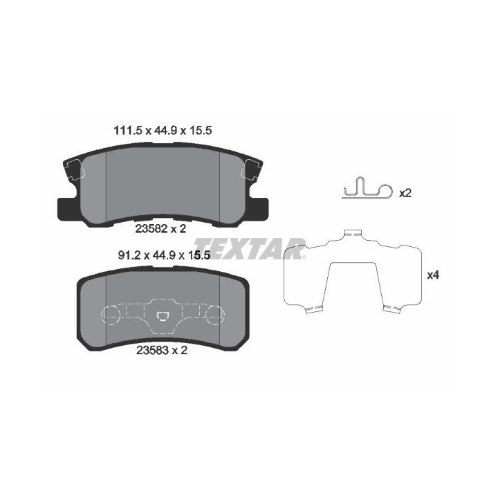 Stabdžių trinkelių rinkinys, diskinis stabdys TEXTAR 2358202
