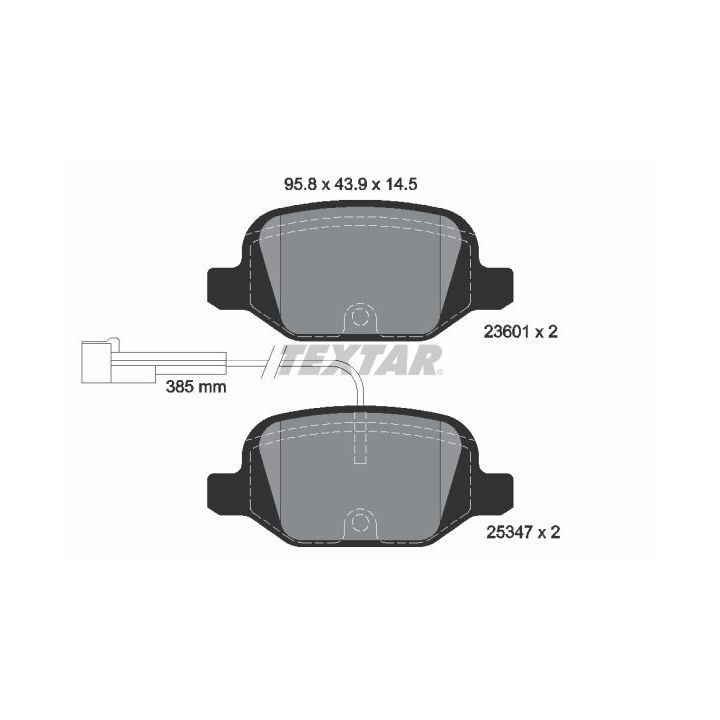 Stabdžių trinkelių rinkinys, diskinis stabdys TEXTAR 2360104