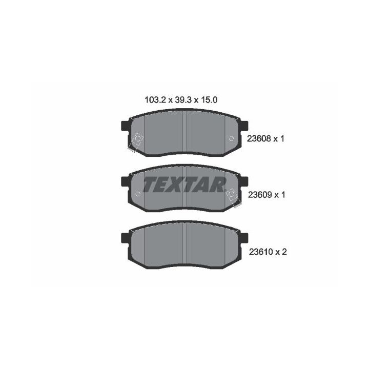 Stabdžių trinkelių rinkinys, diskinis stabdys TEXTAR 2360801