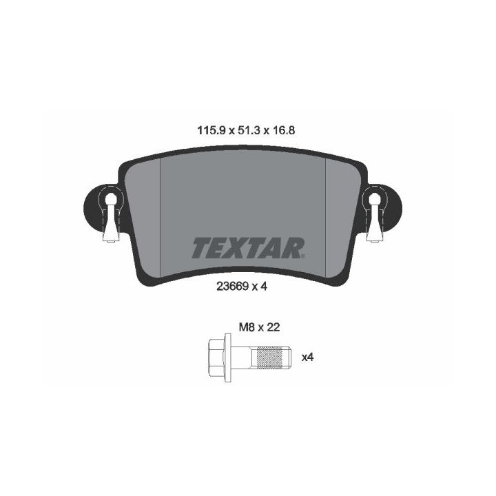 Stabdžių trinkelių rinkinys, diskinis stabdys TEXTAR 2366901