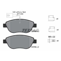 Stabdžių trinkelių rinkinys, diskinis stabdys TEXTAR 2370901