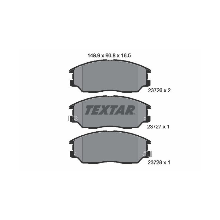 Stabdžių trinkelių rinkinys, diskinis stabdys TEXTAR 2372601