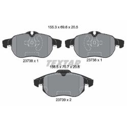 Stabdžių trinkelių rinkinys, diskinis stabdys TEXTAR 2373807