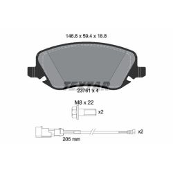 Stabdžių trinkelių rinkinys, diskinis stabdys TEXTAR 2376101