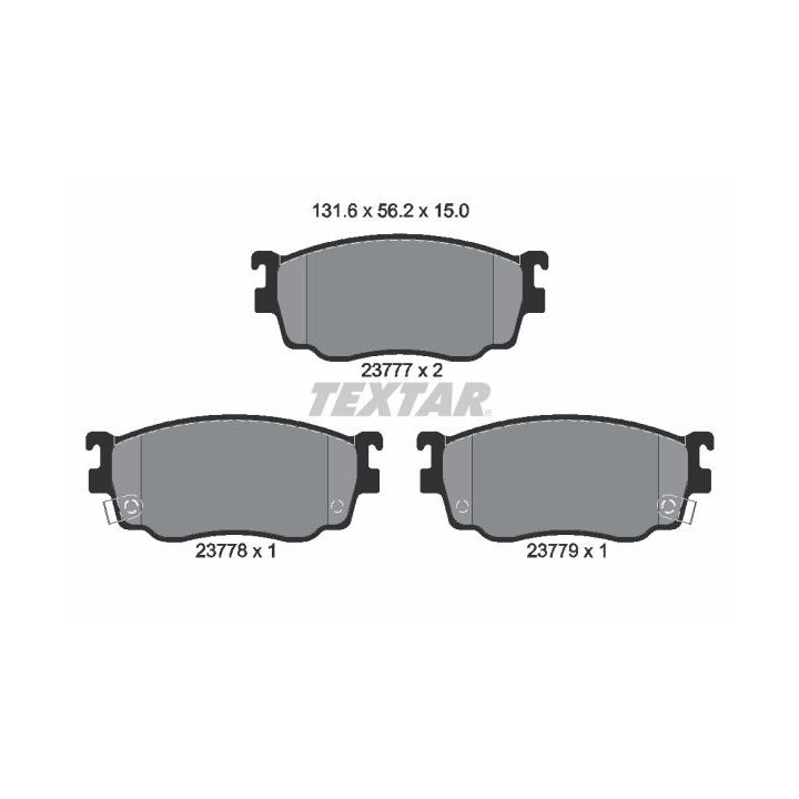 Stabdžių trinkelių rinkinys, diskinis stabdys TEXTAR 2377701