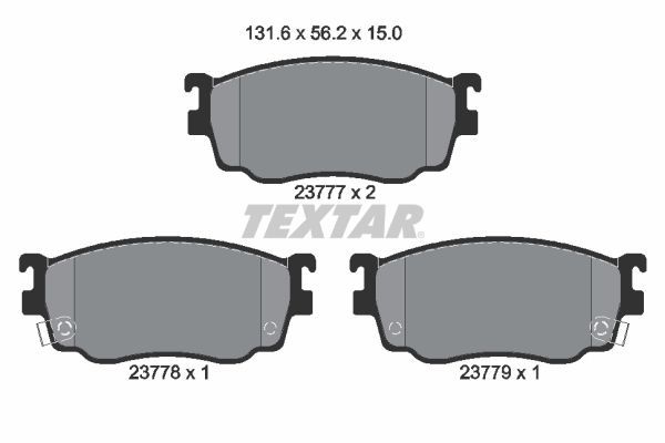 Stabdžių trinkelių rinkinys, diskinis stabdys TEXTAR 2377701