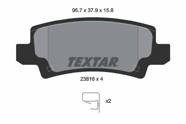 Stabdžių trinkelių rinkinys, diskinis stabdys TEXTAR 2381601