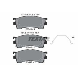Stabdžių trinkelių rinkinys, diskinis stabdys TEXTAR 2384504