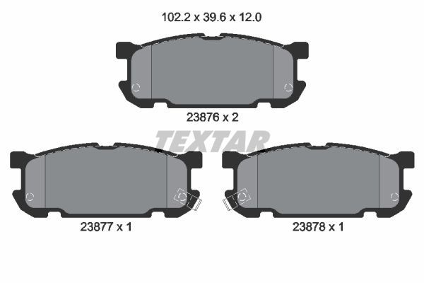 Stabdžių trinkelių rinkinys, diskinis stabdys TEXTAR 2387601