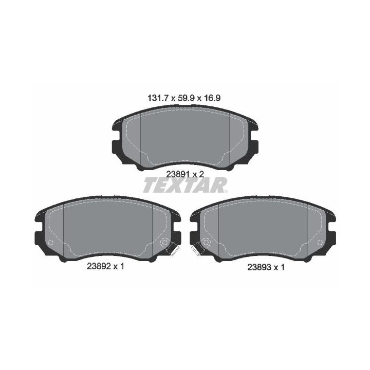 Stabdžių trinkelių rinkinys, diskinis stabdys TEXTAR 2389101
