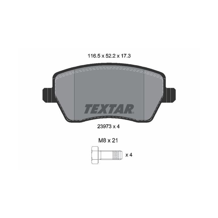 Stabdžių trinkelių rinkinys, diskinis stabdys TEXTAR 2397301