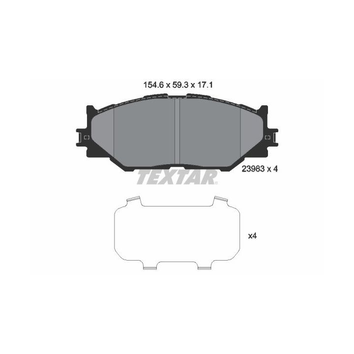 Stabdžių trinkelių rinkinys, diskinis stabdys TEXTAR 2398301