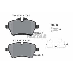 Stabdžių trinkelių rinkinys, diskinis stabdys TEXTAR 2398401
