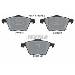 Stabdžių trinkelių rinkinys, diskinis stabdys TEXTAR 2400201