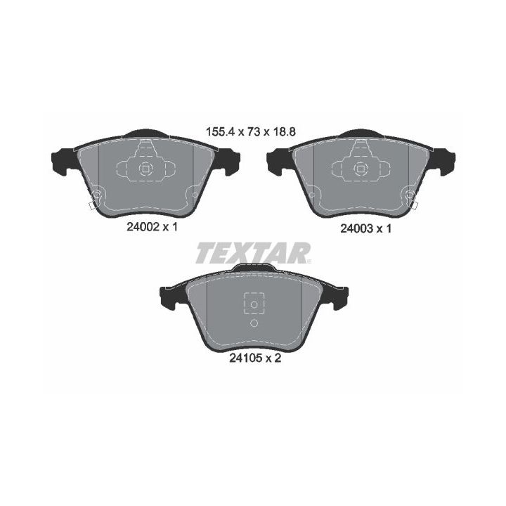 Stabdžių trinkelių rinkinys, diskinis stabdys TEXTAR 2400201