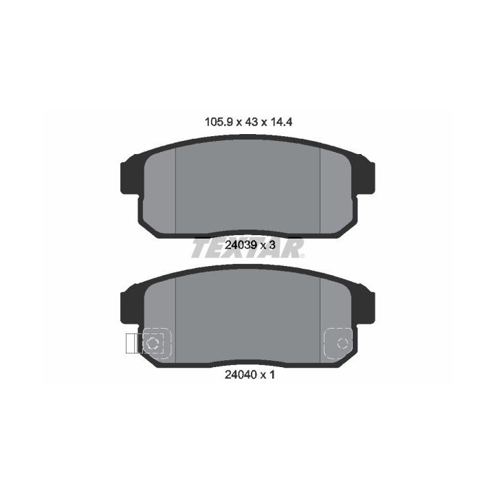 Stabdžių trinkelių rinkinys, diskinis stabdys TEXTAR 2403901