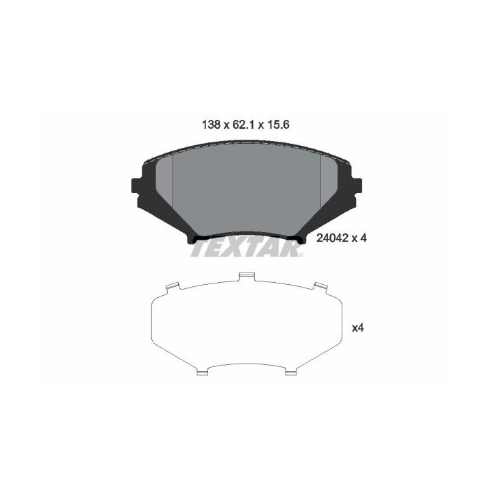 Stabdžių trinkelių rinkinys, diskinis stabdys TEXTAR 2404201