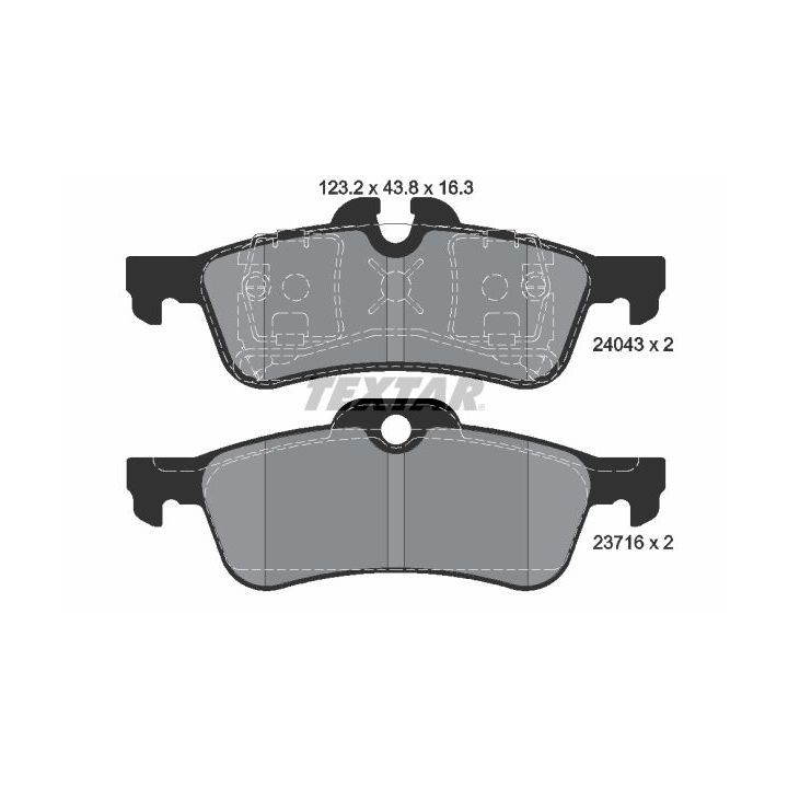 Stabdžių trinkelių rinkinys, diskinis stabdys TEXTAR 2404381