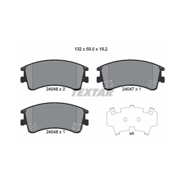 Stabdžių trinkelių rinkinys, diskinis stabdys TEXTAR 2404601