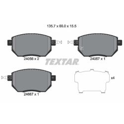 Stabdžių trinkelių rinkinys, diskinis stabdys TEXTAR 2405601