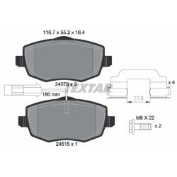 Stabdžių trinkelių rinkinys, diskinis stabdys TEXTAR 2407304